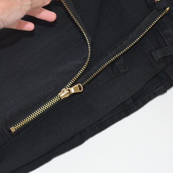 L'AGENCE Sabine Skinny High Rise Zipper Black Jeans 24 - Picture 10 of 10